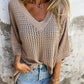 V-neck Hollow Knitted Top (Buy 2 Free Shipping)