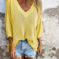 V-neck Hollow Knitted Top (Buy 2 Free Shipping)