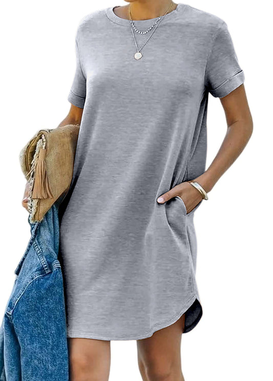 💝Women's Casual Short Sleeve T Shirt Dress🔥