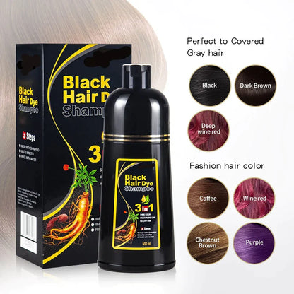 🎉Hot Sale 50% OFF🎁3-IN-1 BLACK HAIR DYE SHAMPOO (AYURVEDIC NO SIDE EFFECT)