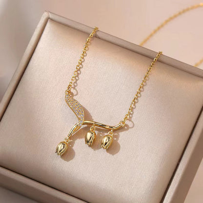 Women's Elegant Bell Orchid Necklace