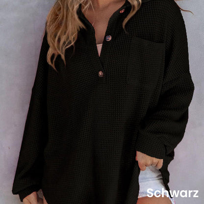 🌸Women’s Loose Solid Color Waffle Knit Shirt