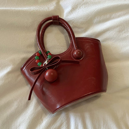 Mini Cherry Tote Bag with Shoulder Strap