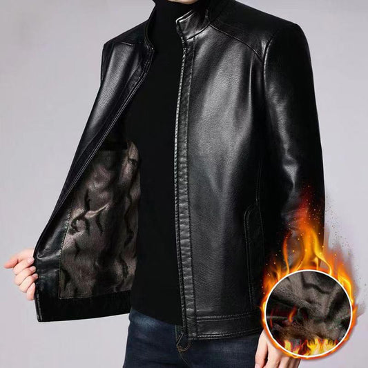 ❄️Winter Specials 50% off🔥Men’s Warm Plush Lining Leather Jacket