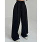 Women’s Solid Color High-Waist Straight-Leg Pants