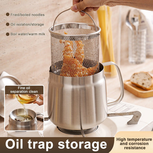 💥HOT SALE 2025💥2-in-1 304 Stainless Steel Multifunctional Oil Strainer Pot