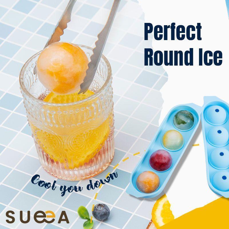 Sueea Silicone 4-Ball Ice Ball Maker Mold Ice Cube Mold-3