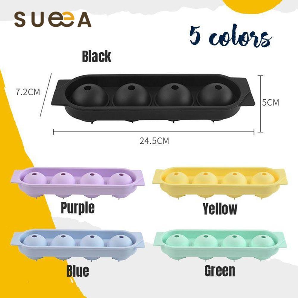 Sueea Silicone 4-Ball Ice Ball Maker Mold Ice Cube Mold-7