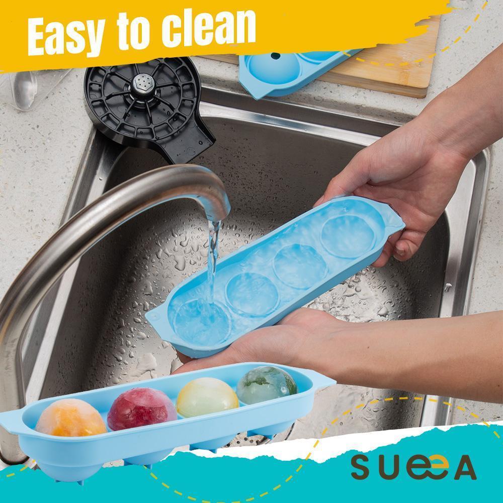 Sueea Silicone 4-Ball Ice Ball Maker Mold Ice Cube Mold-5