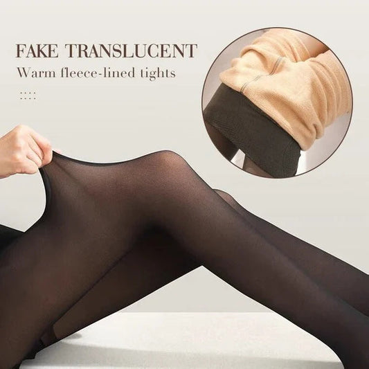 💥Last day 49% OFF💥Flawless Legs Fake Translucent Warm Plush Lined Elastic Tights