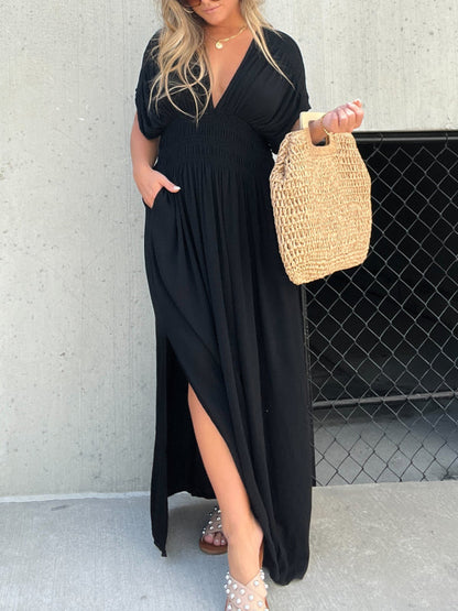 🔥2024 HOT SALE💃 V-NECK EFFORTLESS MAXI LONG DRESS