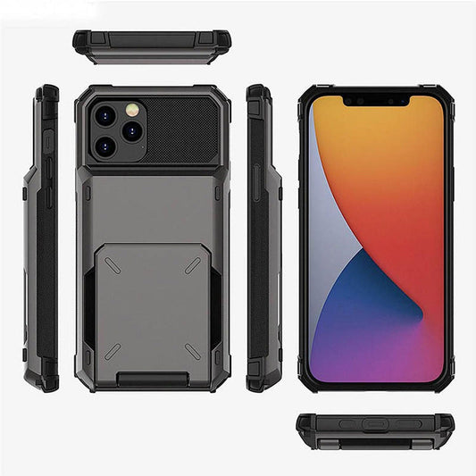 🔥Flip Cover Shockproof Case with Built-In Card Slot